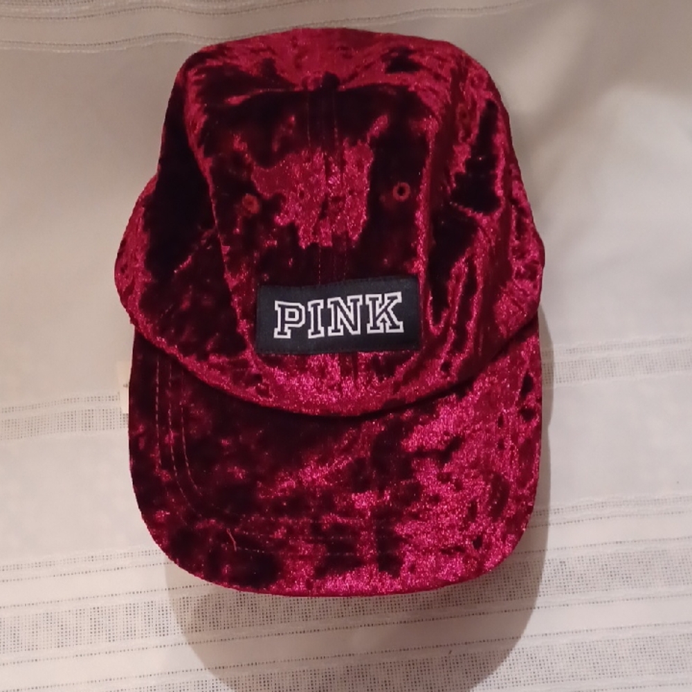 PINK Victoria's Secret Velvet Burgundy  Hat